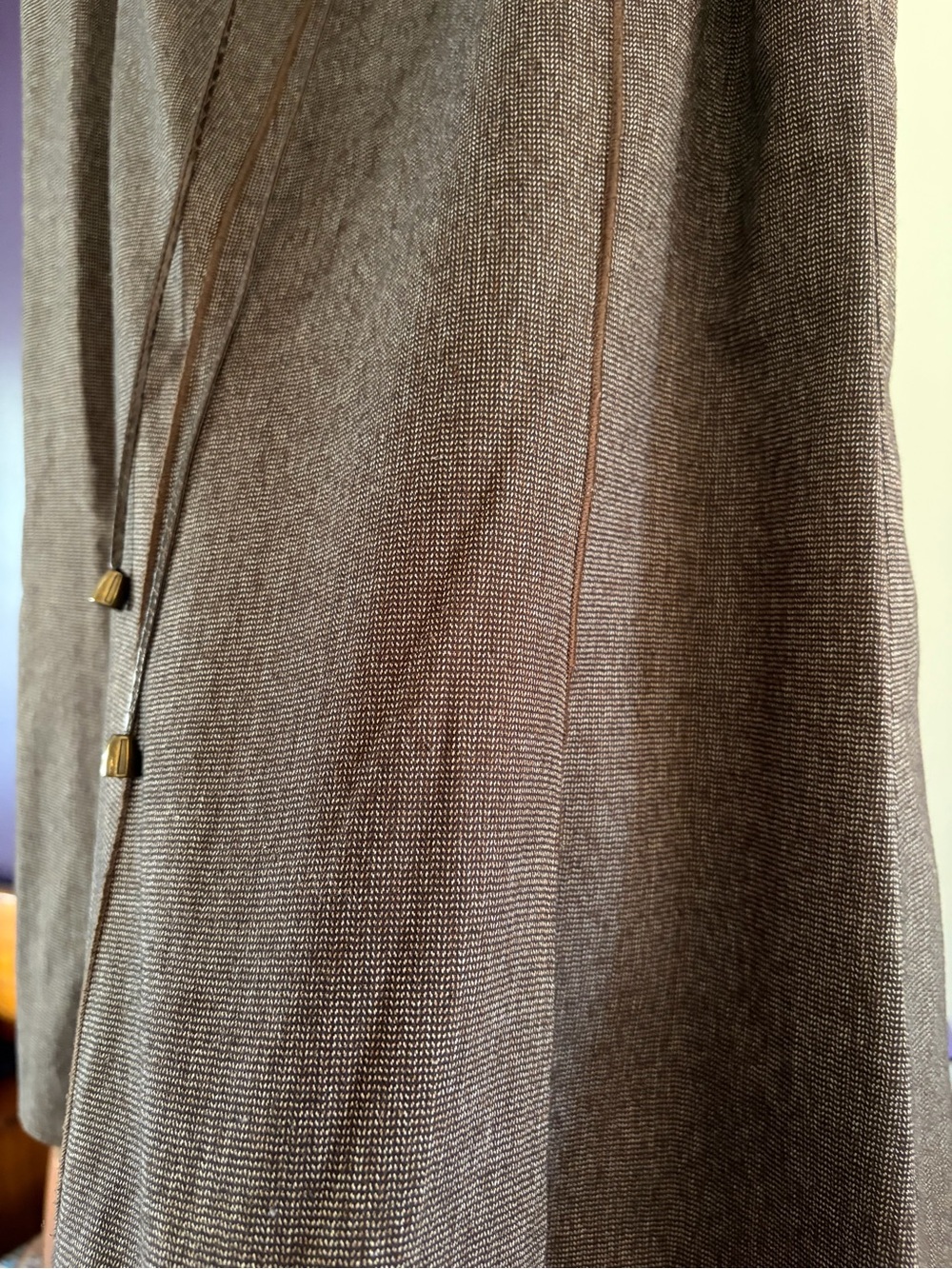 Classic A-Line Drawstring Skirt in Dark Brown - Picture 2 of 6